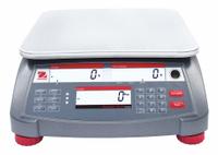 OHAUS Industrial Bench Scale: 11 7/8 in x 8 7/8 in, Not IP Rated, Integrated, Stainless Steel (MPN R41ME3). Key specifications — attr1341383: USB; attr1341384: 0.0002 lb/0.1 g; attr1341400: OHAUS; attr1383935: Stainless Steel.