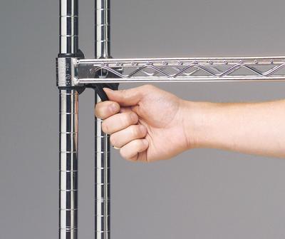 METRO Wedge Sleeve: Super Erecta Shelving, Wedge, Plastic, Matte, Slate Gray - Shelf-Adjustment Sleeves for Wire Shelving