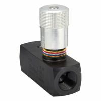 PARKER Hydraulic Flow Control Valve: 15 gpm Max Flow Rate, 1/2 in NPT, 1/2 in NPT, Steel, Control (MPN F800S). Key specifications — attr1018158: Manual; attr1018114: Rotary Knob; attr1018116: Steel; attr1018117: PARKER.