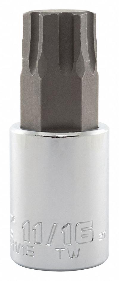 PROTO Socket Bit: 1/2 in Drive Size, Hex Tip, 11/16 in Tip Size, 2 3/4 in Overall Lg - Hex Bit Sockets