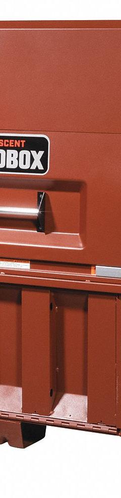 CRESCENT JOBOX Piano-Style Jobsite Box: 31 in W x 60 in D x 51 in H, 48.9 cu ft, Padlock, Brown (MPN 2-683990-01). Key specifications — attr1116233: Brown; attr1116253: CRESCENT JOBOX; attr1222022: Padlock - Lock not included.