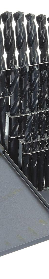 CHICAGO-LATROBE Jobber Length Drill Bit Set: 29 Pc, 1/16" to 1/2" by 64ths, 135° Split Point (MPN 45640). Key specifications — attr1236168: Metal Index; attr1236199: NAS 907 Type B.