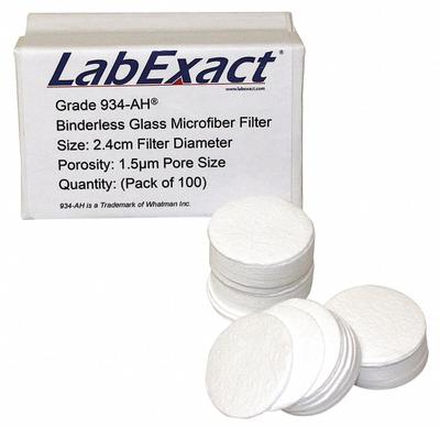 LABEXACT Glass Microfiber Filter: 934-AH, 2.4 cm Dia, 0.43 mm Thick - 934-AH Grade Glass Microfiber Filters, Binder Free