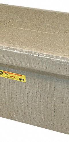 QUAZITE Underground Enclosure Assembly: 21 1/4 in x 11 3/4 in x 10 in Usable Int., Open Bottom (MPN PG1324Z80317). Key specifications — Brand: QUAZITE; Includes: Cover; Material: Monolithic Polymer Concrete; Cover Logo: Electric; Bottom Style: Open.