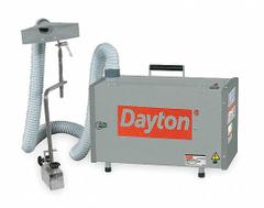 DAYTON Industrial Air Cleaner: 230 cfm, 10 ft Hose Lg, MERV 17 (MPN 2HNT7). Key specifications — Sound Level: 77 dB; Manufacturer Part Number: 2HNT7; Brand: DAYTON; Input Voltage (Nominal): 120V.