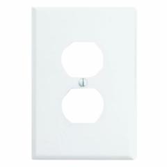 LEVITON Wall Plate: Duplex Outlet, 1 Gang, White, Jumbo Size (MPN 88103). Key specifications — Brand: LEVITON; Material: Plastic.