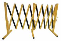 APPROVED VENDOR Collapsible Barricade: Accordion, Stationary, 37 1/2 in Ht, 15 1/12 ft Expanded Lg (MPN 22NY02). Key specifications — attr193635: APPROVED VENDOR; attr982495: Stationary; attr982499: Aluminum; attr982502: No Legend; attr982505: Stationary Foot; attr982507: Powder Coated; attr982518: No.