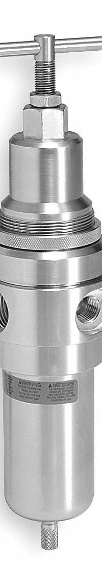 WILKERSON Filter-Regulator: Stainless Steel Bowl, 1/2 in NPT, 72 cfm, 5 micron, 0 psi to 125 psi (MPN SB2-04-LYSS). Key specifications — attr109419: WILKERSON; attr109429: Stainless Steel; attr109463: No; attr109467: Fluorocarbon; attr109468: SB2.