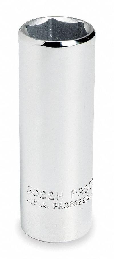 PROTO Socket: SAE, 3/8 in Drive Size, 1/2 in Socket Size, 6-Point, Deep, Chrome - 3/8" Drive Hand Sockets