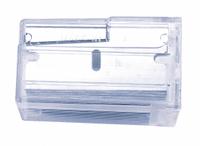 STANLEY Replacement Scraper Blade: 1/32 in Overall Wd, 1 9/16 in Overall Lg (MPN 28-510). Key specifications — attr1004902: STANLEY; attr1034539: Carbon Steel; attr1017570: Standard End.