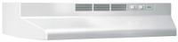 Economy Lighted Range Hood: Recirculation, 30 in Wide, White, Steel Housing, 0 sones, 2 Speeds (MPN 413001). Key specifications — Manufacturer Part Number: 413001; Nameplate Voltage: 120 V AC; Brand: BROAN; Filter Type: Charcoal; Material: Steel.