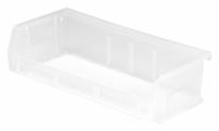 QUANTUM STORAGE SYSTEMS Hang and Stack Bin: 11 in x 5 3/8 in x 3 in, Clear, Label Holder Included (MPN QUS232CL). Key specifications — Electrostatic Discharge: Not Electrostatic Discharge Conductive; Brand: QUANTUM STORAGE SYSTEMS; % Recycled Content: 0%.