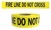 APPROVED VENDOR Barricade Tape: 1,000 ft Lg, 3 in Wd, Fire Line Do Not Cross Legend, Polyethylene (MPN B3104Y15-200). Key specifications — Tape Message: Fire Line Do Not Cross; Message Color: Black; Brand: APPROVED VENDOR.