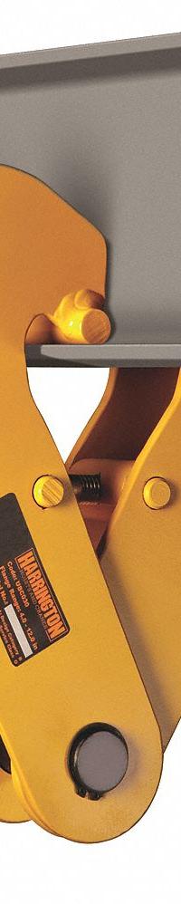 HARRINGTON Beam Lifting Clamp: Beam Flange Clamp, Steel, 12 in Max Jaw Opening, 4 in Min Jaw Opening (MPN UBC050). Key specifications — Material: Steel; Beam Mount Location: Bottom; Brand: HARRINGTON.