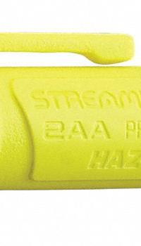 STREAMLIGHT Safety-Rated Flashlight: 65 lm, 24 hr Run Time at Max Brightness, 96 m Max Beam, Yellow (MPN 67101). Key specifications — Brand: STREAMLIGHT; Battery Requirements - Broad: Includes 2 AA.