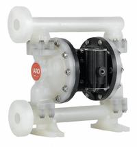 ARO Double Diaphragm Pump: Polypropylene Body, 1 in, Flange Connection, 53 gpm, 265 ft Max. Head (MPN PD10P-FPS-PAA). Key specifications — Brand: ARO; Seat Material: PP; Check Valve Material: Santoprene.
