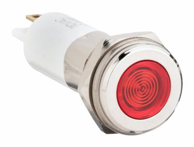 APPROVED VENDOR Flush Panel Light: 12 mm Panel Mounting Hole Dia, LED, Red, Flush Head - LED Indicator Pilot Lights