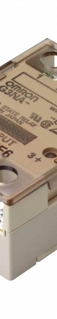 OMRON Solid State Relay: Surface Mounted, 10 A Max Output Current, Phototriac, AC Output (MPN G3NA-410B-UTU DC5-24). Key specifications — Brand: OMRON; Current Type: AC/DC; Electrical Connection: Screw Clamp; Finger Safe: Yes; Input Current: 10 A; Maximum Output Current without Heat Sink: 10 A; Mounting Style: Surface; Output Voltage: 200 to 480V AC.