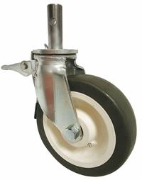 APPROVED VENDOR Stem Caster: Swivel, 10 in Wheel Dia., 3 in Wheel Wd, Polyurethane, 4 in Stem Lg (MPN 403-10UK-SB-A). Key specifications — attr1111188: Roller; attr1111205: APPROVED VENDOR; attr1176862: Swivel with Brake.