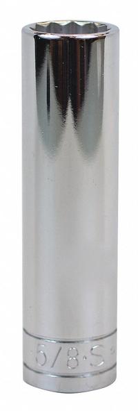 SK PROFESSIONAL TOOLS Socket: SAE, 1/2 in Drive Size, 5/8 in Socket Size, 12-Point, Deep, Chrome (MPN 40820). Key specifications — attr1204417: SK PROFESSIONAL TOOLS; attr1204392: Chrome.