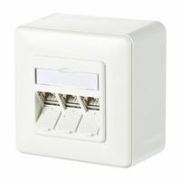 METZ CONNECT Wall Outlet: AP, GD-Zn (Zinc Die-Cast), IDC Connection x RJ45, 180° Mounting Angle (MPN 130B11D30002-E). Key specifications — Housing Material: GD-Zn (Zinc Die-Cast); Mounting Type: AP; Product Type: Wall Outlet; Connector Color: White; Connection Type: IDC Connection x RJ45.
