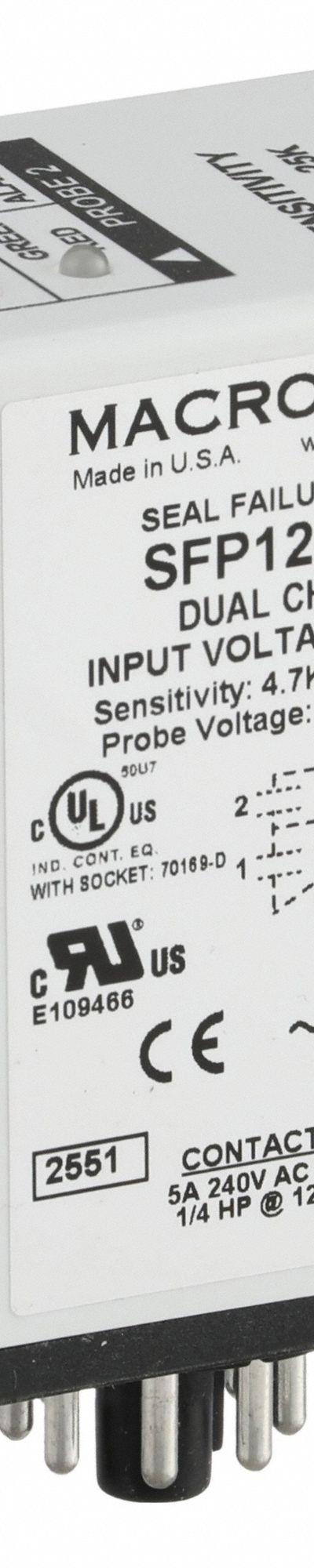 MACROMATIC Pump Seal Failure Relay: Socket Mounted - Socket-Mounted Relays