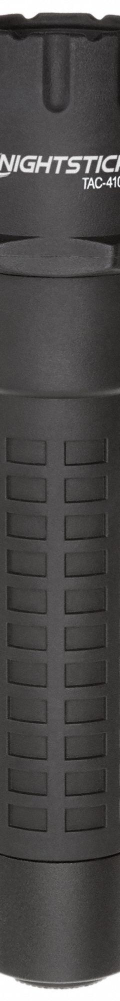 NIGHTSTICK Tactical Flashlight: Rechargeable, 1,000 lm, 2 hr Run Time at Max. Brightness, Black (MPN TAC-410XL). Key specifications — Brand: NIGHTSTICK; Switch Location: Tail; Charger Style Included: AC/DC Cords with Charger; Battery Requirements - Broad: Includes Rechargeable.