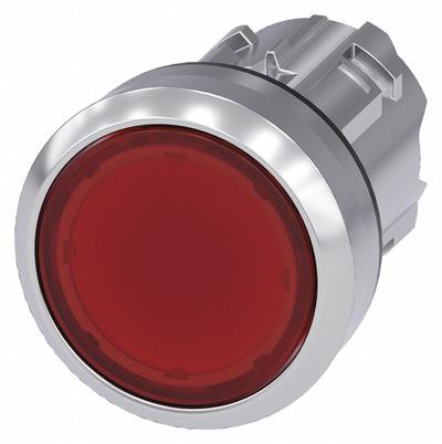 Siemens Flush Push Button: Blue, 22 mm Mounting Size, Metallic - Illuminated Flush-Mount Push-Button Operators
