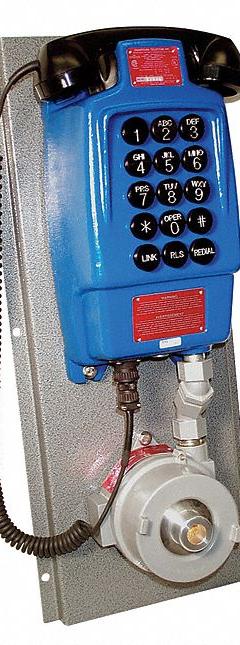 GUARDIAN TELECOM INC. Explosion Proof Phone: Surface Mount, Intrinsically Safe Telephones, P1021. Key specifications — Resistance Properties: Corrosion Resistant; Volume Control: No; Manufacturer Part Number: P1021; Cord Type: Curly; Color: Blue; Facility Type: Commercial; Indoor/Outdoor Usage: Indoor; Brand: GUARDIAN TELECOM INC..