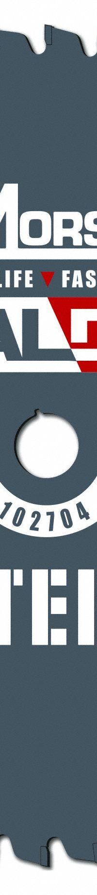 MORSE Circular Saw Blade: 8 in Blade Dia., 48 Teeth, 0.08 in Cut Wd, 5/8 in Arbor Size, Carbide (MPN 102704-WWG). Key specifications — attr1116119: MORSE; attr1145631: Steel.