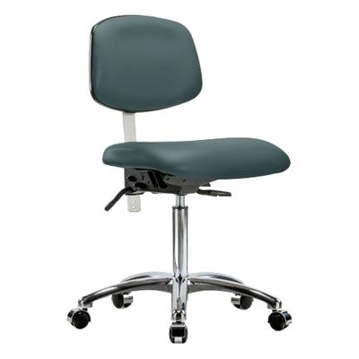 APPROVED VENDOR Cleanroom Task Chair: Vinyl, Armless, Ht Range 21 1/2 in to 29 in, 18 1/2 in Seat Wd - Vinyl Cleanroom Chairs
