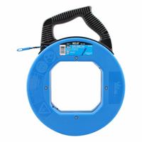 IDEAL Fish Tape: 100 ft Lg, Manual Wind Tape Retraction, 200 lb/in Tensile Strength, 12 in Case Dia (MPN 31-076). Key specifications — attr306624: Spiral; attr306613: 31-076; attr306630: Handle; attr306631: Rotating; attr306623: Polymer; attr306616: IDEAL; attr542118: Manual Wind; attr544274: 12 in.