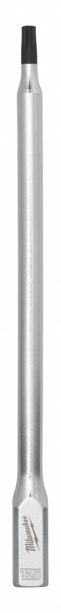 MILWAUKEE Bit Socket: 1/4 in Drive Size, Torx Tip, T25 Tip Size, 6 in Overall Lg, Fixed Insert, Torx (MPN 45-34-1065). Key specifications — attr1213209: Fixed Insert; attr1213211: MILWAUKEE.