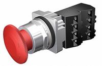 SIEMENS Mushroom Head Push Button: Non-Illuminated, Mushroom Head Profile, Non-Metallic, 30 mm, 2NC (MPN 52PR8W2G). Key specifications — Brand: SIEMENS; Action: Maintained; Series: Class 52; Terminal Connection: Pressure Plate; Push Button Material Type: Non-Metallic.