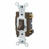 LEVITON Toggle Framed 3-Way, 20 Amp: Toggle Switch, 3-Way, Maintained, Brown, 120/277V AC, 20 A (MPN 54523-2). Key specifications — Illuminated: No; Voltage Rating: 120/277V AC.