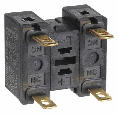 OMRON Contact Block: 16 mm Panel Mounting Size, 2NC, Momentary, A165E Series - Contact Blocks