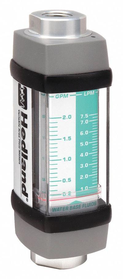 HEDLAND Mechanical Flowmeter: Water-Based Fluid Meter, Scale, Variable Area, Inline - Inline Flowmeters for Water