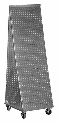 APPROVED VENDOR A-Frame Pegboard Truck Kit: Round, 1/4 in Peg Holes, 16 in x 20 in x 51 in, Silver (MPN WOWCART16). Key specifications — Caster Wheel/Configuration: (2) Swivel; (2) Swivel with Brake; Color: Silver; Material: Steel; Brand: APPROVED VENDOR.