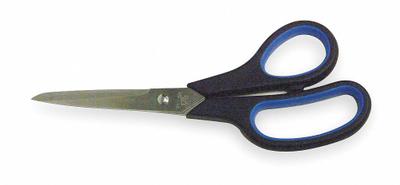 APPROVED VENDOR Scissors: Ambidextrous, 8 1/4 in Overall Lg, Straight, Steel, Pointed - Offset Plastic-Handle Scissors
