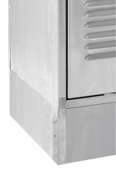 HALLOWELL Locker Side Base: 1/8 in x 18 in x 6 in, 1/8 in Footplate Wd, Side, 1 Bases/Pedestal (MPN KCSB18SS). Key specifications — attr65850: KCSB18SS; attr65853: HALLOWELL; attr114203: Unfinished; attr114204: Hardware; attr114205: Stainless Steel; attr114211: Base; attr114196: Silver; attr114193: Side.