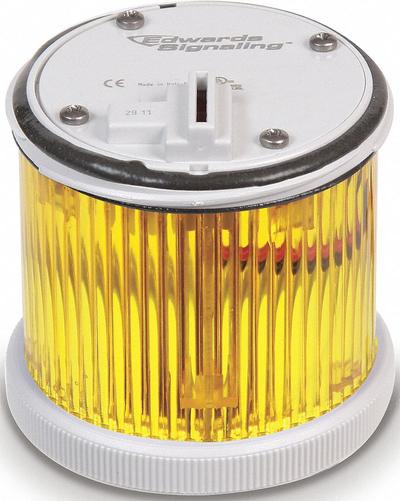 EDWARDS SIGNALING Tower Light Module: Flashing/Steady, 24V AC/24V DC, Yellow - Multimode Light Modules