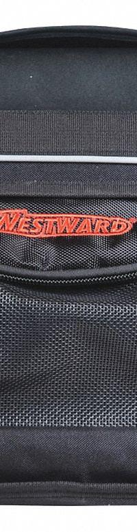 WESTWARD Tool Bag: 15 in W x 9 in D x 12 in H, Black, Polyester, 20 Pockets, 11 Inside Pockets (MPN 53JW36). Key specifications — Color: Black; Brand: WESTWARD; Material: Polyester.