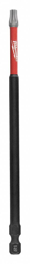 MILWAUKEE Driver Bit: Power Bit, T27 Bit Size, Imperial, Torx® Head, T27 Bit Industry Size, 10 PK (MPN 48-32-4247). Key specifications — attr1119738: Hex; attr1119735: Imperial; attr1119740: Standard; attr1119734: Alloy Steel; attr1119737: Power Bit; attr1119741: MILWAUKEE.