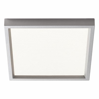 LIGHTOLIER Square Downlight: 6 in Dia, Silver, 5/8 in Ht, 1,000 lm, 2700K, 14 W, 120V AC - Low-Profile Square Surface-Mount Downlights