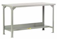 LITTLE GIANT Workbench: Fixed Ht, Steel, 48 in x 24 in, 5,000 lb Overall Load Capacity, Gray (MPN WST2-2448-36). Key specifications — Brand: LITTLE GIANT.