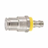 PARKER Nose Piece Assembly Coupling: 3/8 in, Female Thread, Stainless Steel, Hose Barb (MPN NSS-372-6HB). Key specifications — Connection Type: Hose Barb; Body Material: Stainless Steel; Brand: PARKER; Temperature Range: -70° to 250°F.