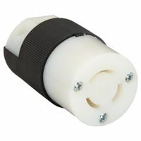 HUBBELL Locking Connector: Non-NEMA, Black/White, 125/250V AC, 10 A_15 A Current Rating, 3 Poles (MPN HBL7565C). Key specifications — Brand: HUBBELL.