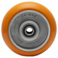 ALBION Caster Wheel: 6 in Wheel Dia., 2 in Wheel Wd, Polyurethane, 1,500 lb Load Rating, Aluminum (MPN AN0622808MAX). Key specifications — Brand: ALBION; Wheel/Tread Color: Orange.