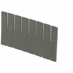 LEWISBINS Divider: 9 5/8 in x 6 3/8 in, Gray, For 9 1/4 in Bin Wd, Plastic, Short Side (MPN DV1070. Grey). Key specifications — ESD Conductive: Not Electrostatic Discharge Conductive; Brand: LEWISBINS; Material: Plastic; Compatible Manufacturer Model Number: DC2070.