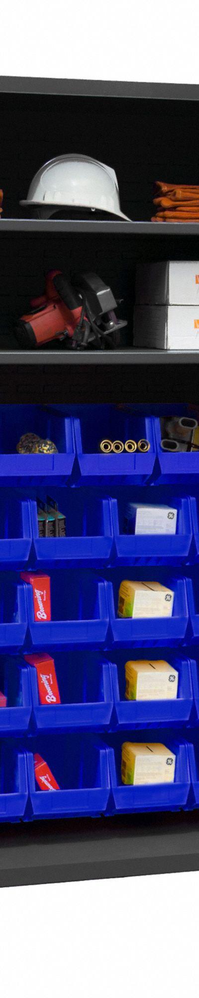 DURHAM MFG Bin Cabinet: 48 in x 18 in 72 in - Ventilated Bin Cabinets with Shelves